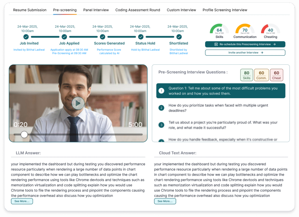 AI Hiring platform AI Video Screening