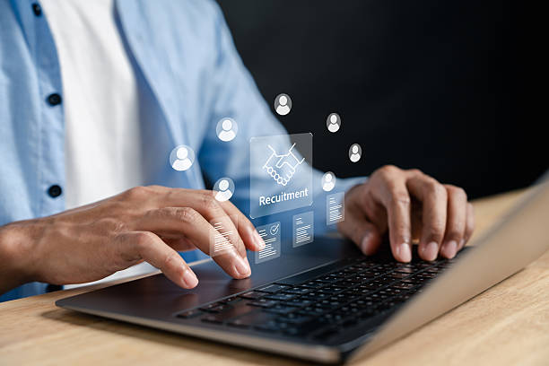 HR professional using AI-powered recruitment platform for candidate matching AI hiring platform, Recruitment software, Hiring solutions, Talent acquisition platform, Recruitment automation tool, End-to-end hiring platform, AI candidate matching, Intelligent resume parsing, AI video screening, AI interview tools, AI-powered recruitment, AI recruitment software, AI hiring solution, Automated interview platform, Video interviewing platform, Automated job descriptions, Candidate assessment tools, Social media recruitment, Digital hiring platform, Streamlined recruitment, Efficient hiring process, Remote hiring solutions, Recruitment technology, HR tech solutions, Resume analysis AI