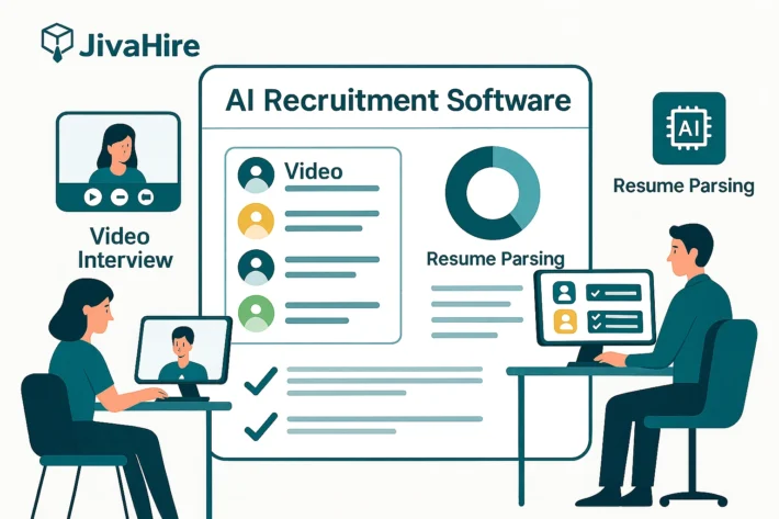 AI recruitment software dashboard showing candidate matching and resume parsing.AI hiring platform, Recruitment software, Hiring solutions, Talent acquisition platform, Recruitment automation tool, End-to-end hiring platform, AI candidate matching, Intelligent resume parsing, AI video screening, AI interview tools, AI-powered recruitment, AI recruitment software, AI hiring solution, Automated interview platform, Video interviewing platform, Automated job descriptions, Candidate assessment tools, Social media recruitment, Digital hiring platform, Streamlined recruitment, Efficient hiring process, Remote hiring solutions, Recruitment technology, HR tech solutions, Resume analysis AI